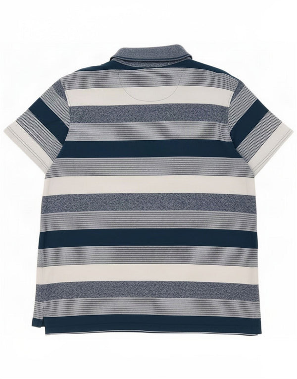 Camisa polo masculina Pierre Cardin Regular Fit XL azul marinho listrado algodão
