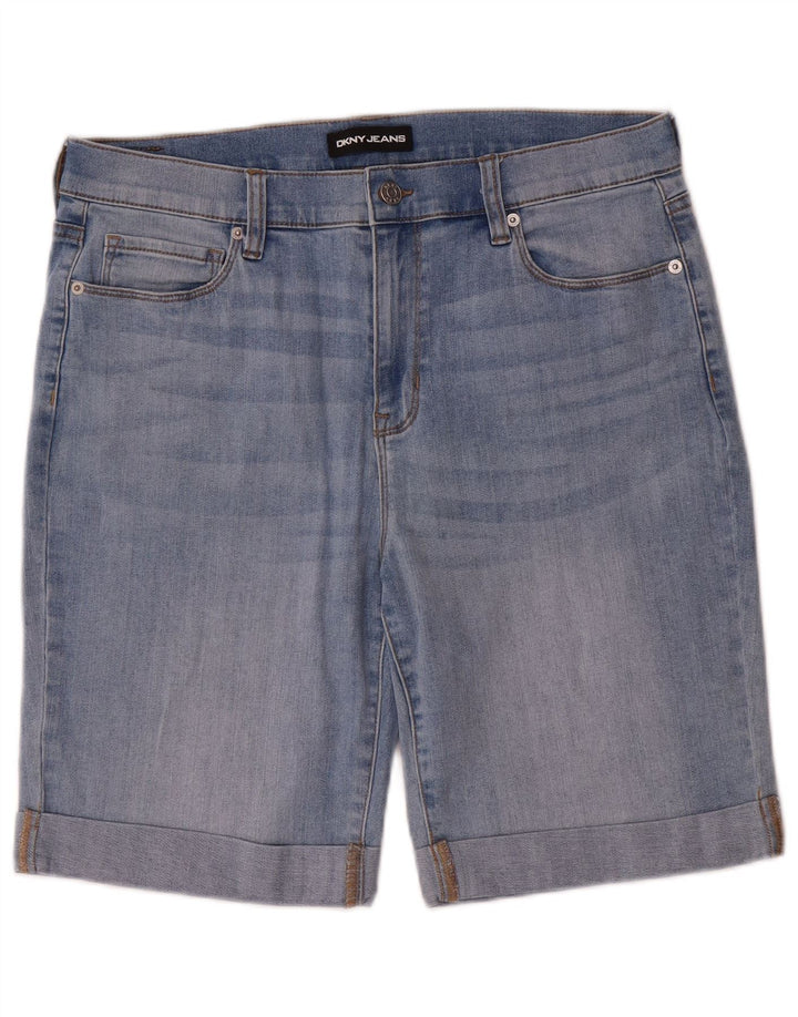 Shorts jeans feminino Dkny US 14 XL W32 algodão azul