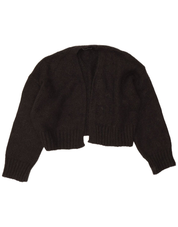 Suéter feminino Zara com corte grande e aberto, cardigan Reino Unido 16, acrílico preto grande