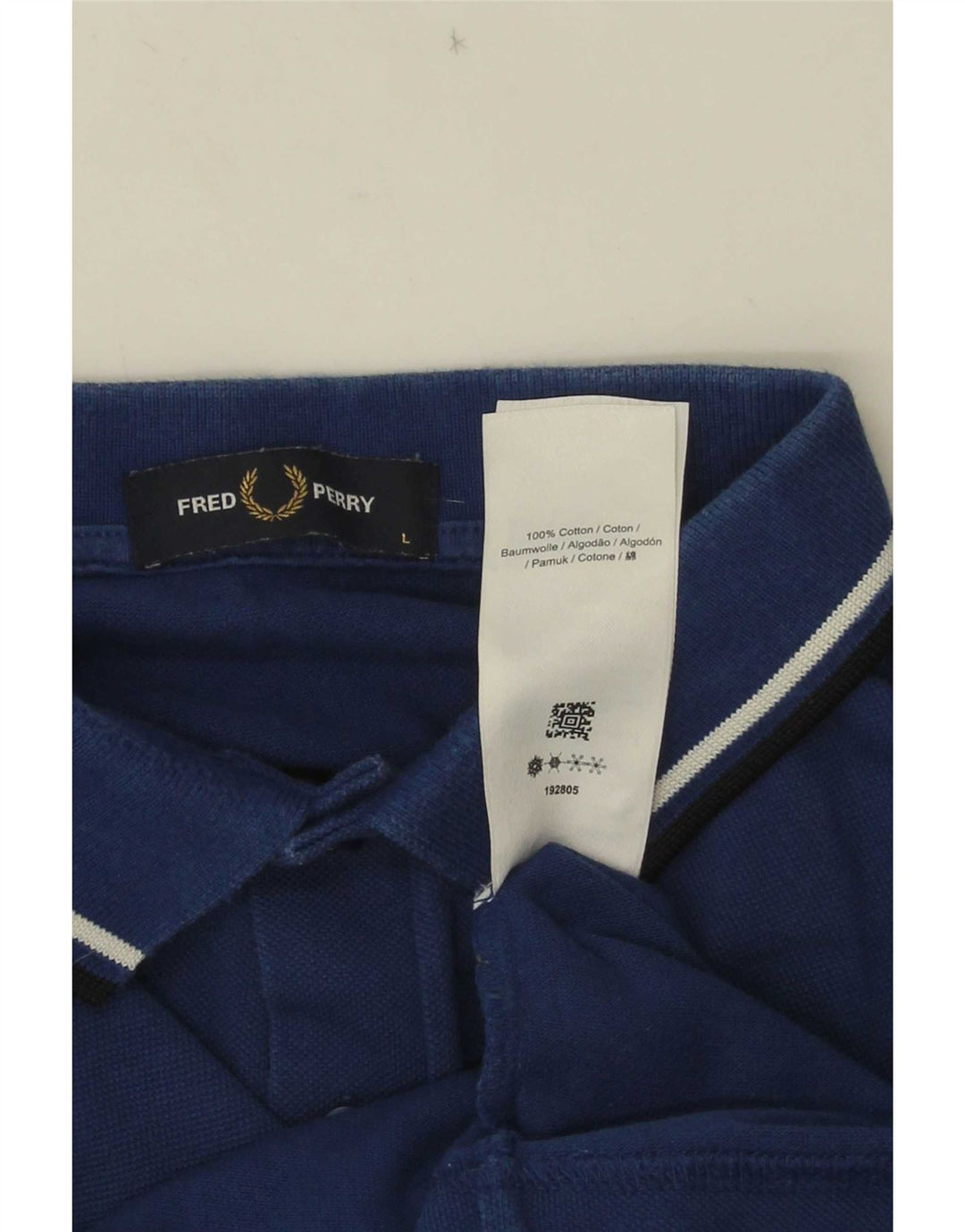 Camisa polo masculina Fred Perry grande algodão azul marinho
