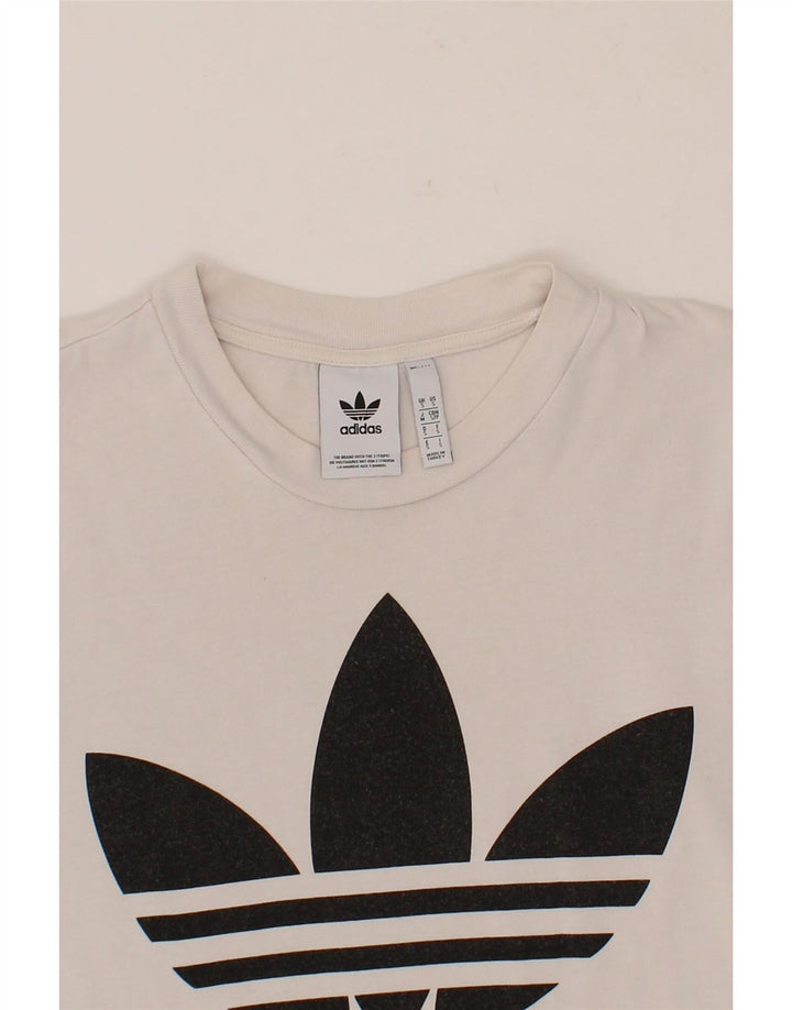 ADIDAS Mens Graphic T-Shirt Top Small White Cotton Vintage Adidas and Second-Hand Adidas from Messina Hembry 
