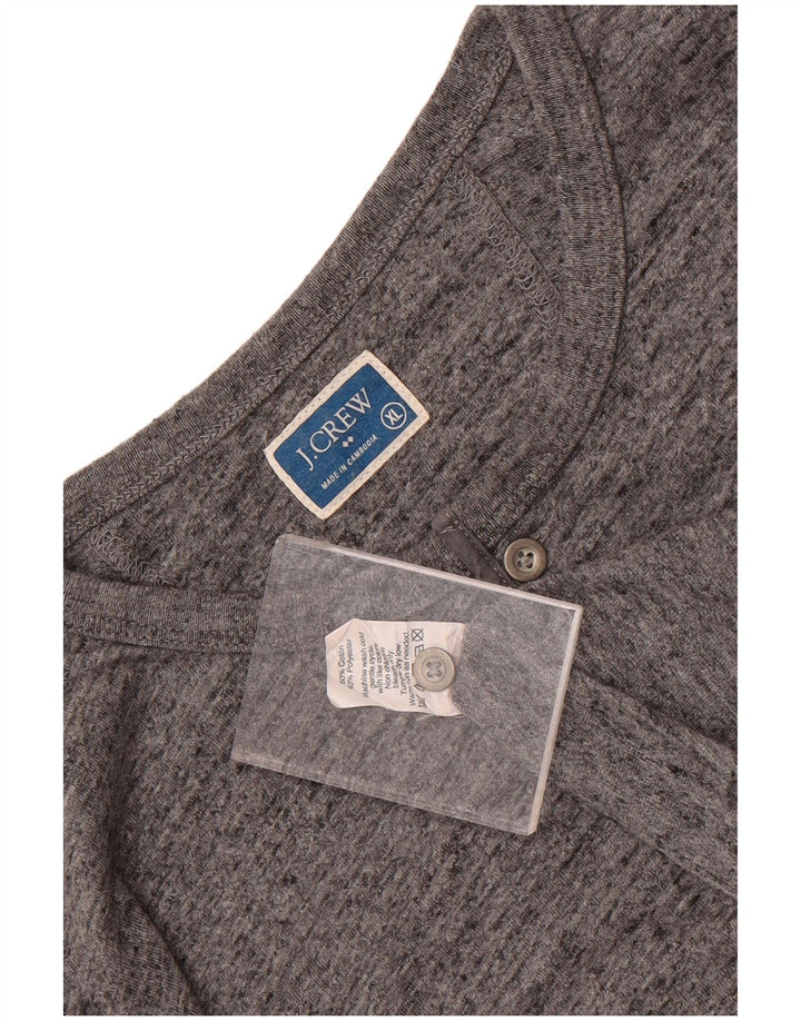 J. Crew Top masculino de manga comprida XL algodão manchado cinza