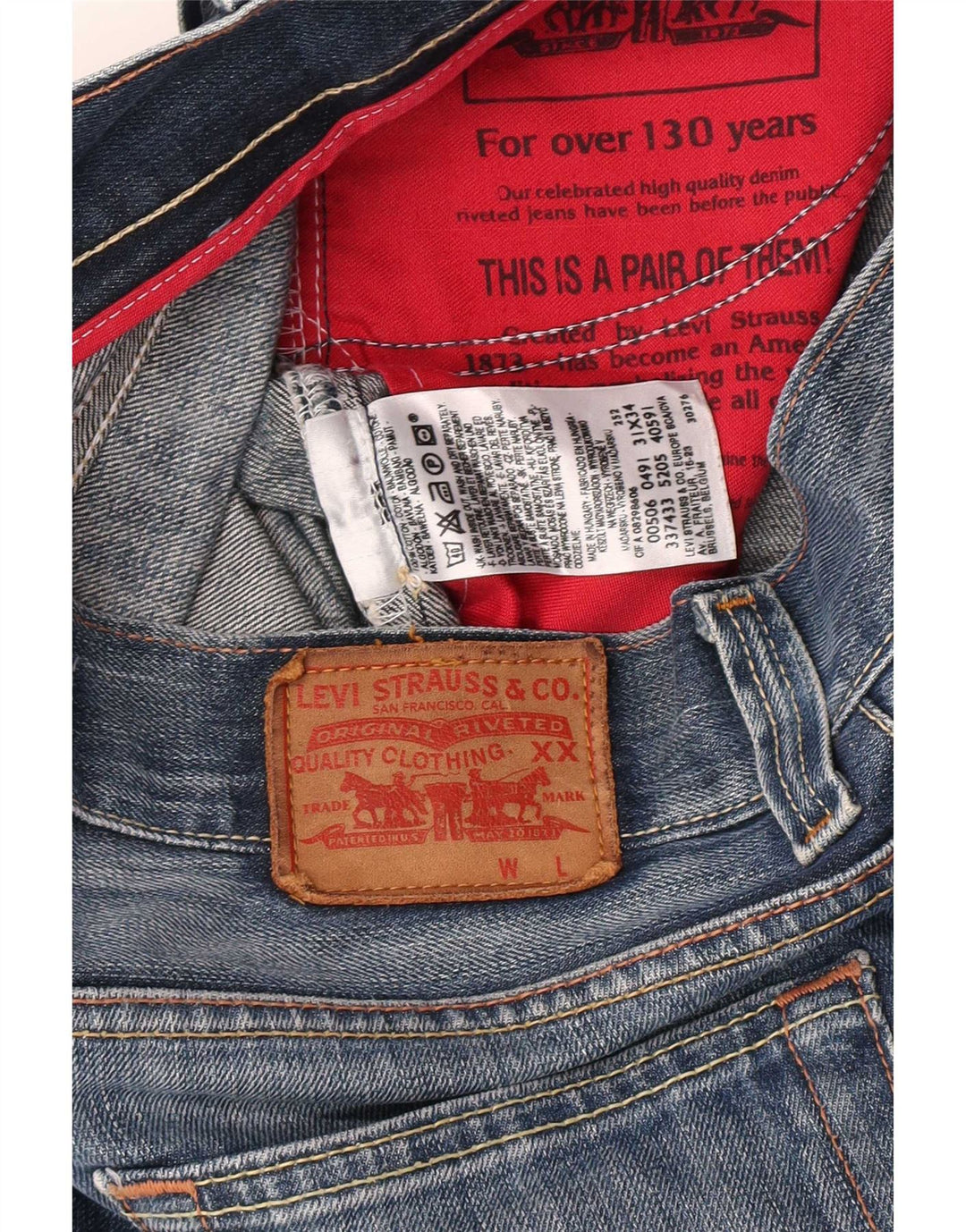 Shorts jeans masculino 506 da Levi's W31 algodão azul médio