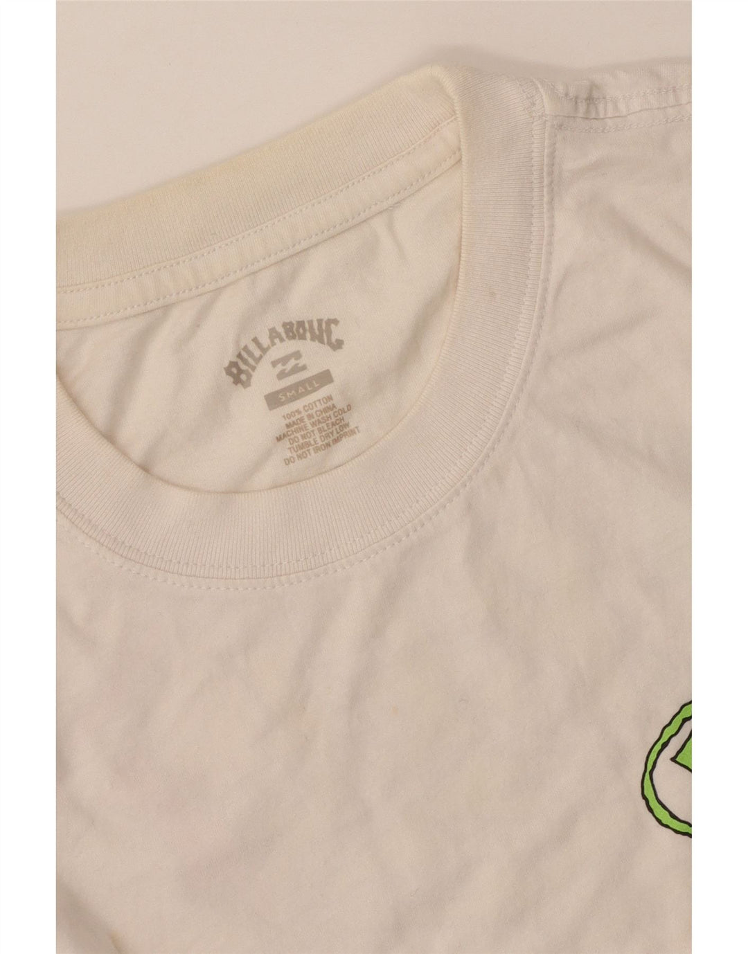 Camiseta masculina gráfica Billabong top pequeno algodão branco