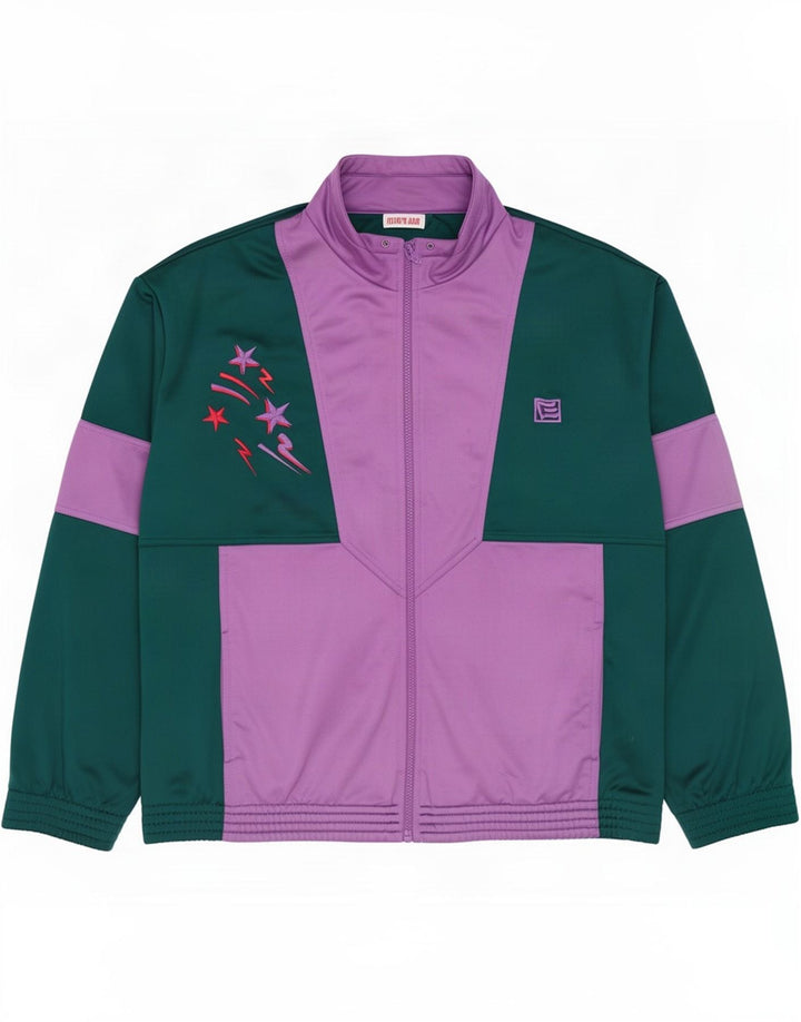 Poliéster verde de Colorblock do revestimento superior do fato de treino dos homens do vintage grande