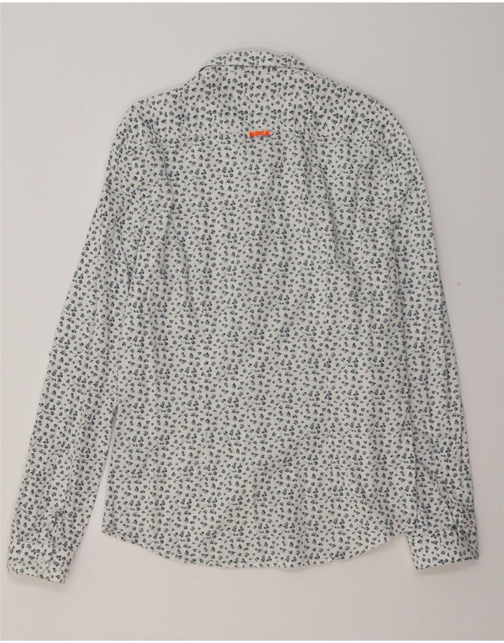 Camisa masculina SUPERDRY slim fit grande algodão floral branco