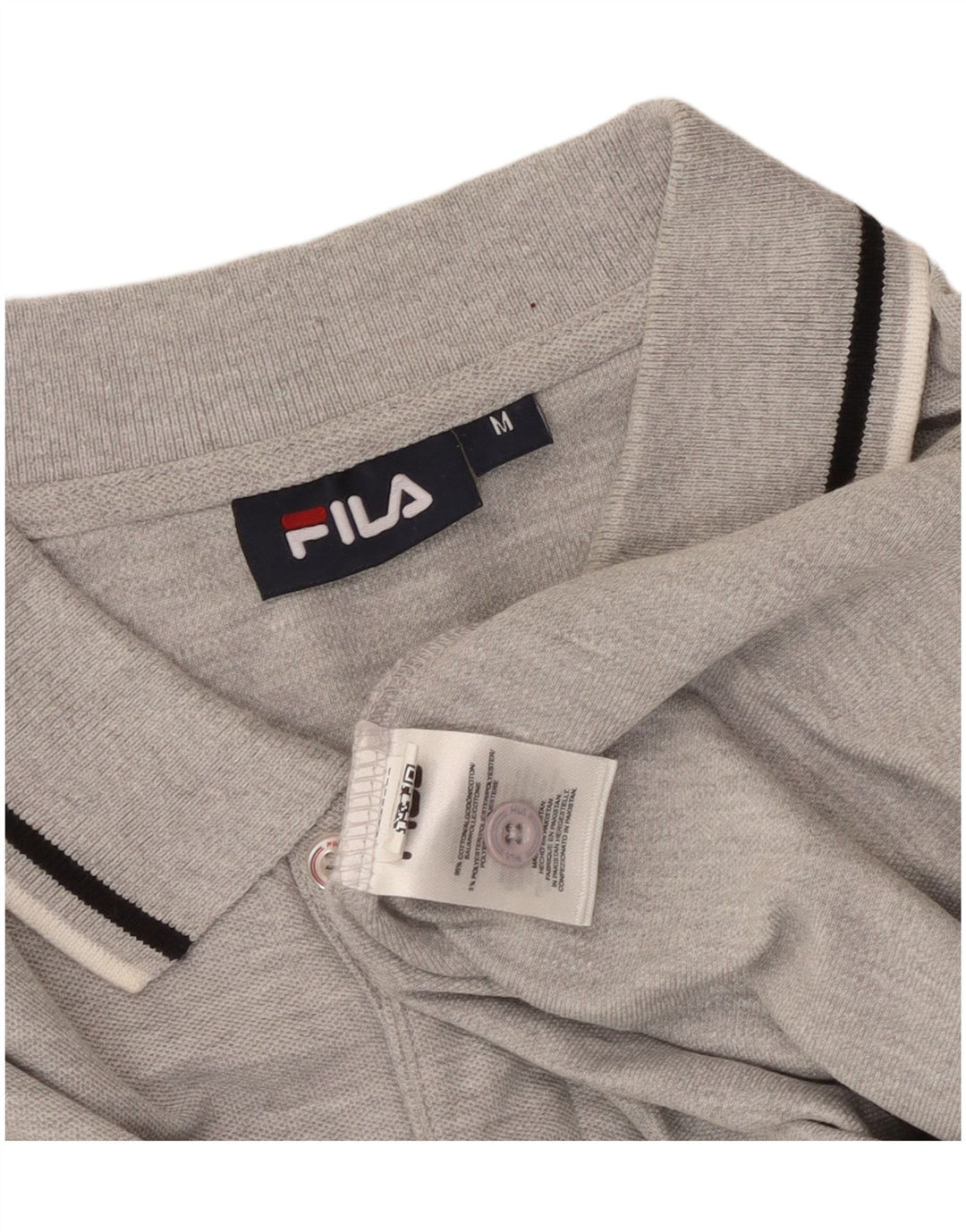 Camisa polo masculina FILA algodão cinza médio