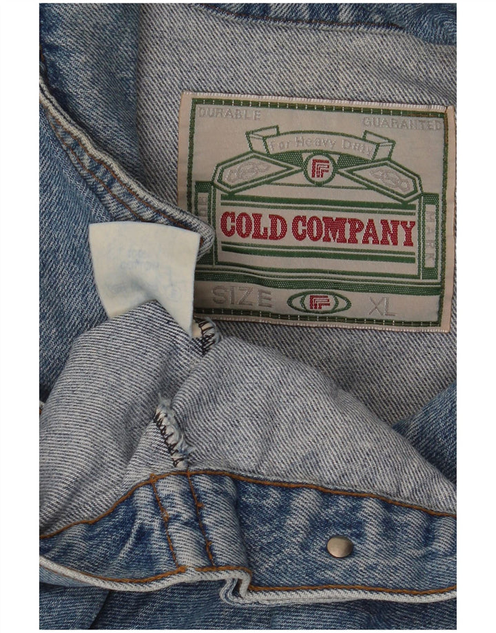 Jaqueta jeans masculina vintage UK 42 XL algodão azul