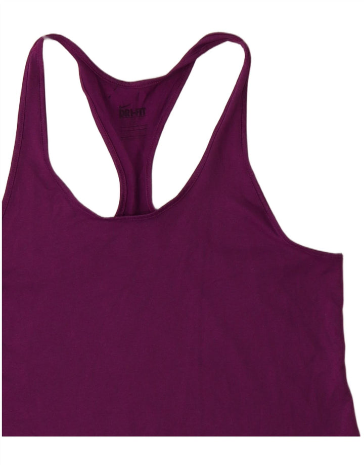 NIKE Womens Dri Fit Vest Top UK 8 Pequeno Roxo