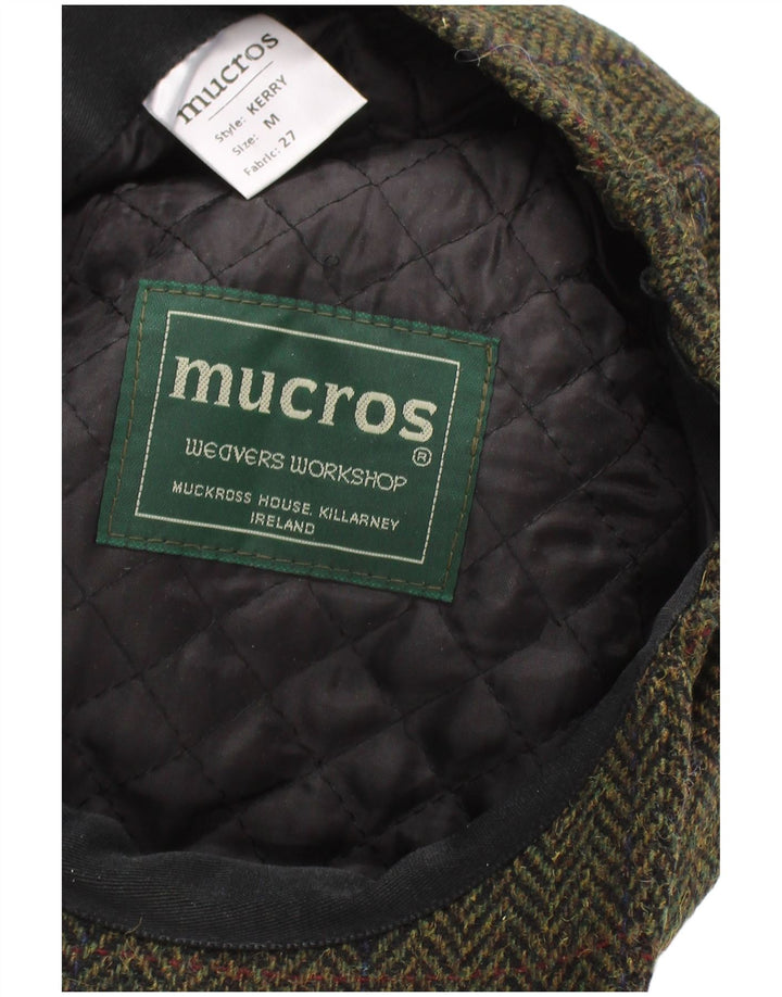 Mucros Weavers Boné masculino liso médio cáqui lã espinha de peixe clássico