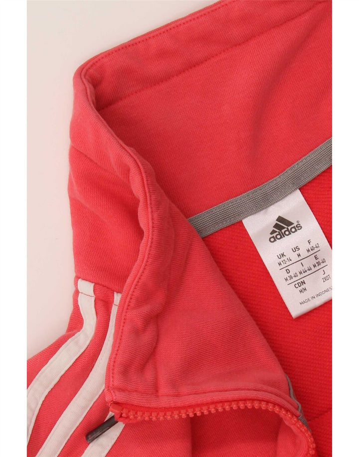 Adidas Womens Climalite Tracksuit Top Jacket UK 12/14 Médio Vermelho