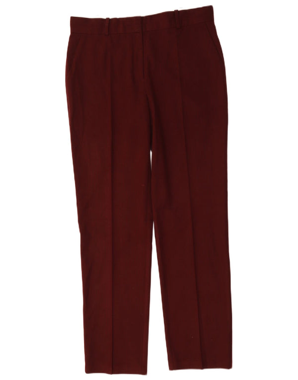 Calça feminina de cintura alta Marks & Spencer Reino Unido 12 médio W32 L31 Burgun