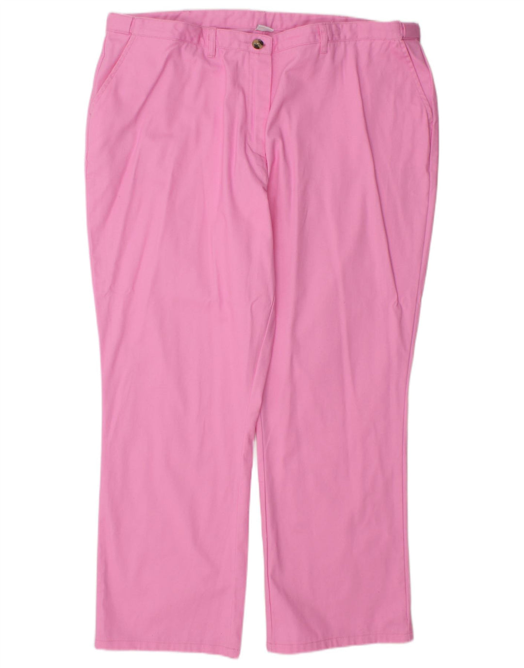COTTON TRADERS Calça Chino Feminina Reta UK 22 3XL W44 L29 Rosa
