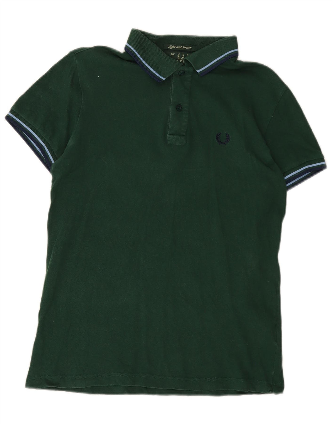 Camisa polo masculina leve e elástica FRED PERRY de algodão verde pequeno