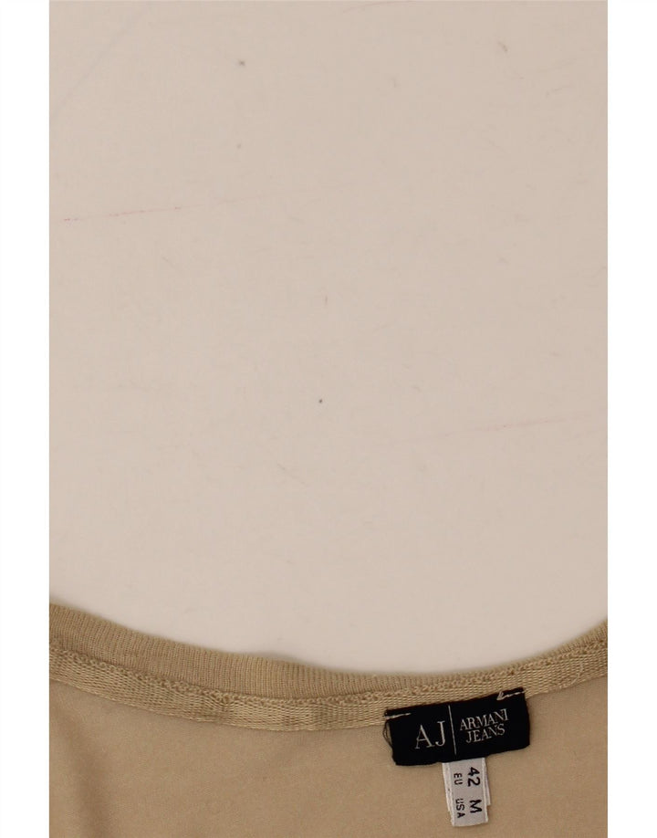 Camiseta feminina ARMANI JEANS com estampa gráfica EU 42 grande bege