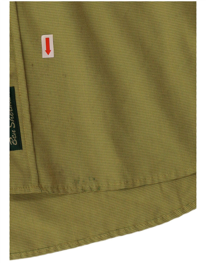 Camisa masculina BEN SHERMAN XL verde Houndstooth