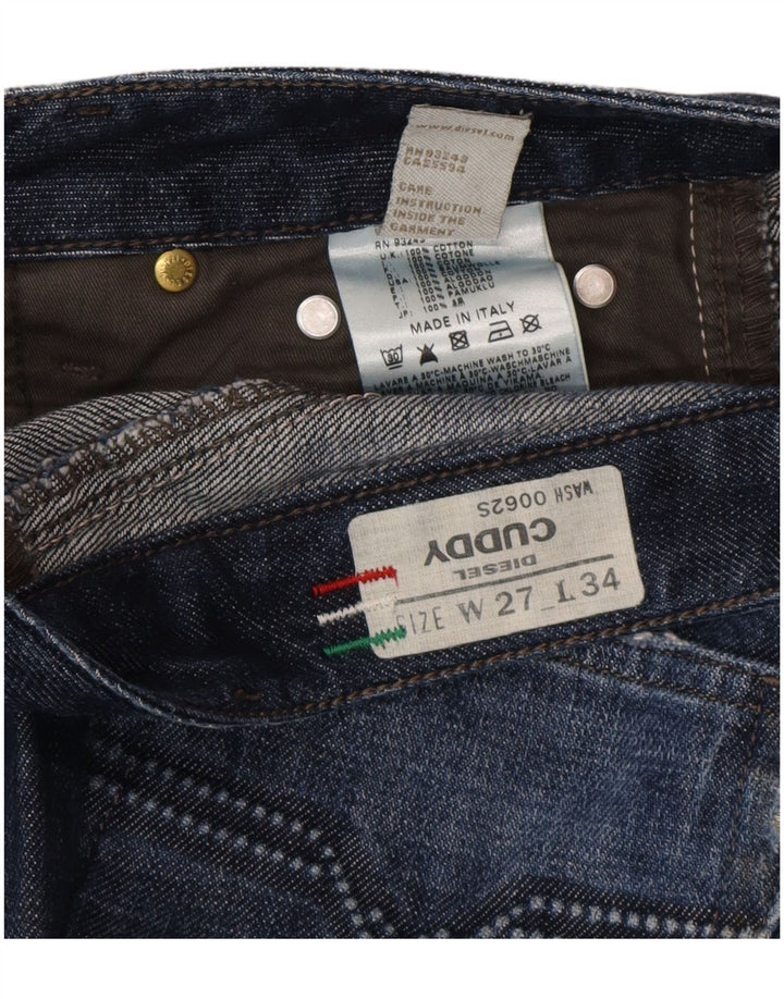Jeans feminino Diesel Cuddy Distressed Slim W27 L30 Azul Algodão