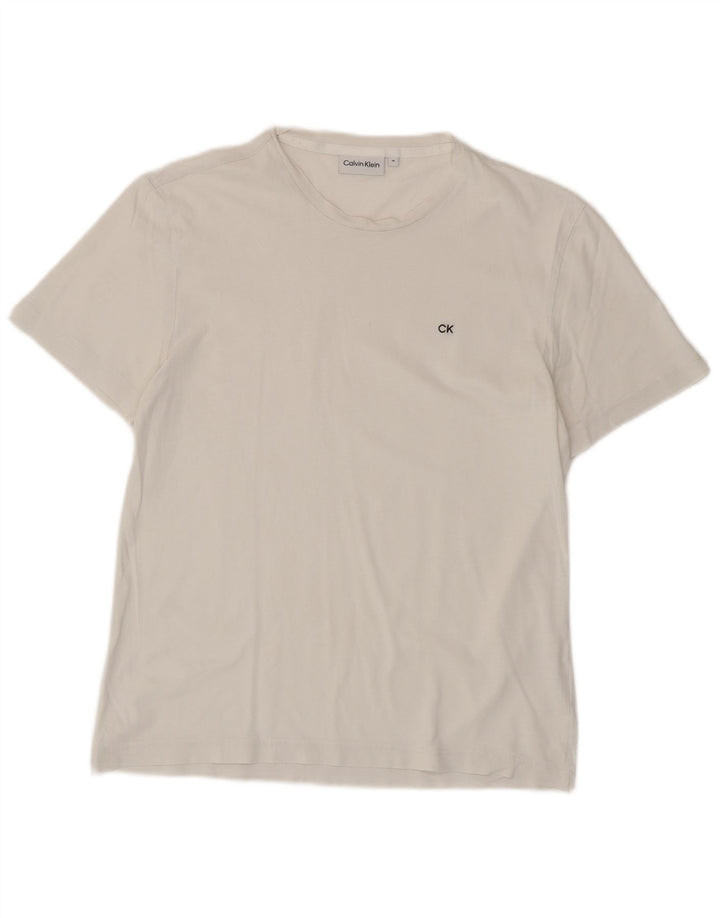 Calvin Klein Camiseta Masculina Top Médio Branco