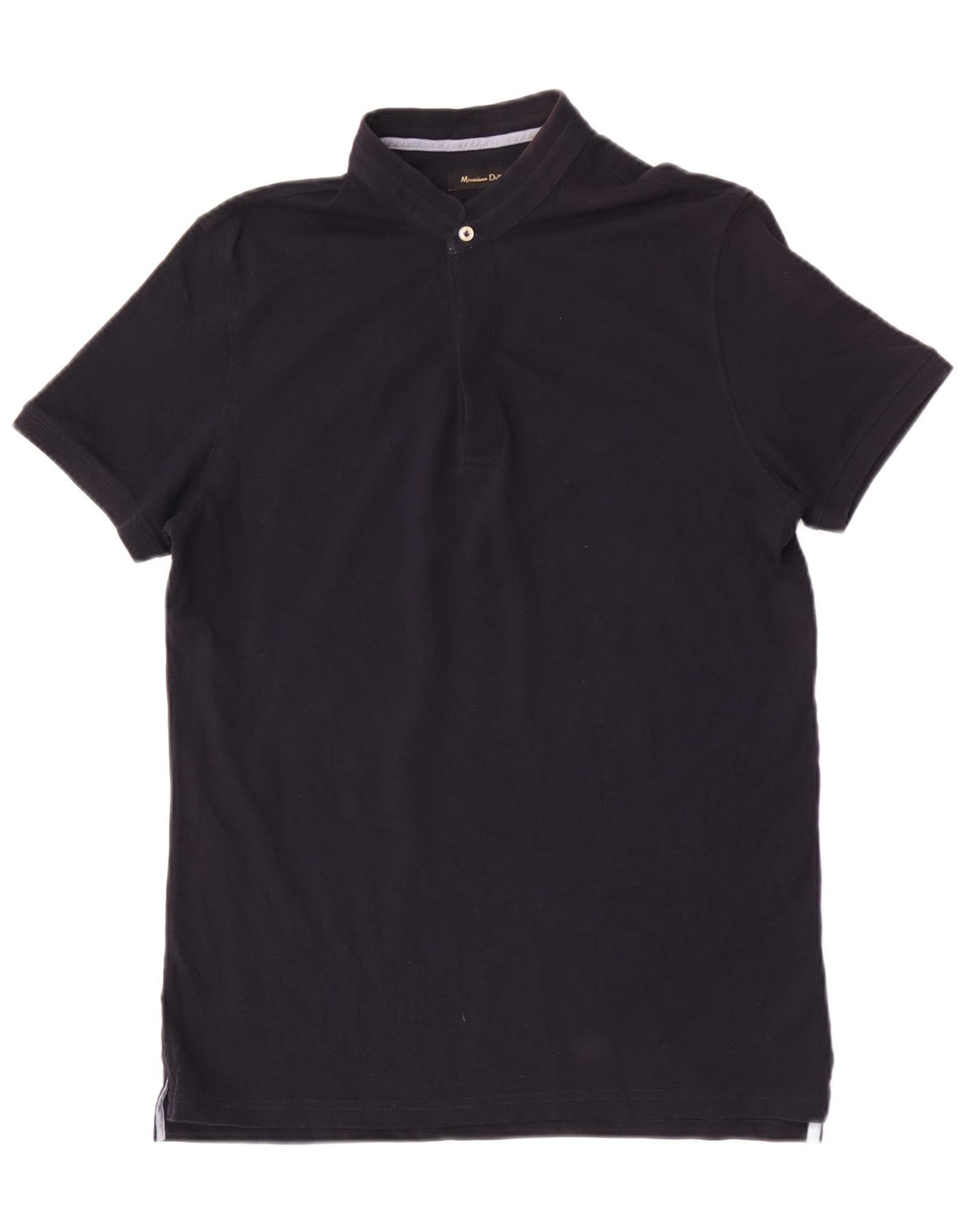 Camisa polo masculina MASSIMO DUTTI médio algodão azul marinho