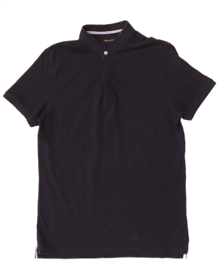 Camisa polo masculina MASSIMO DUTTI médio algodão azul marinho
