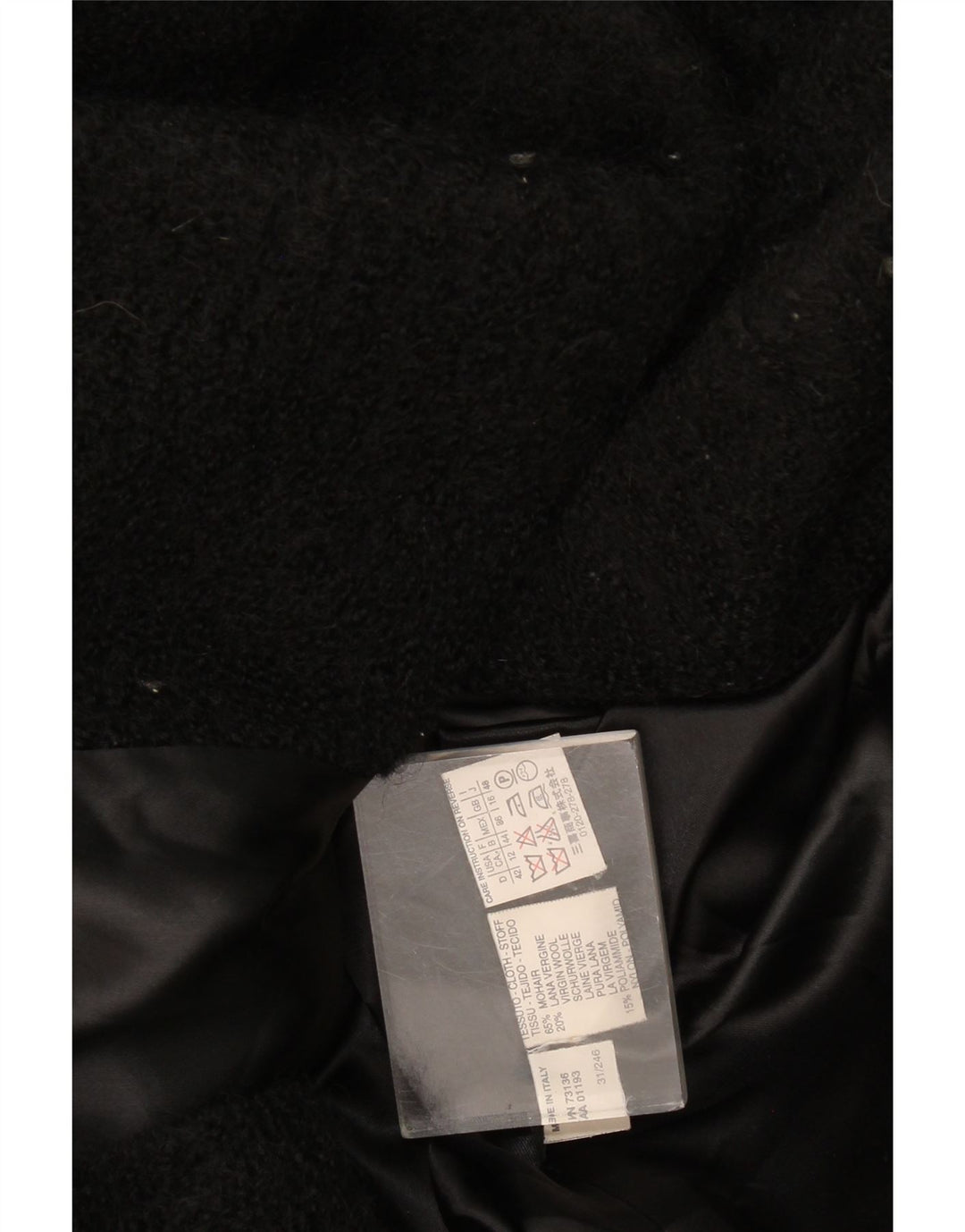 Sobretudo feminino Marella UK 16 grande mohair preto