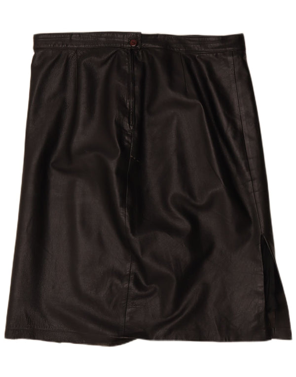 Saia de couro feminina vintage W40 2XL preta