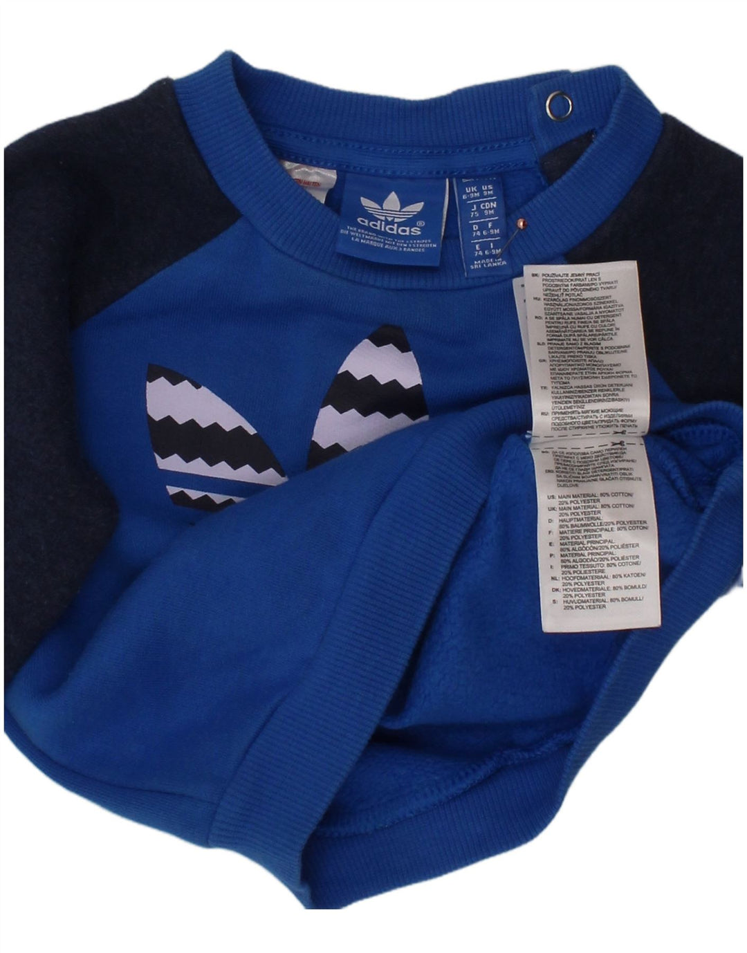 ADIDAS Baby Boys Graphic Sweatshirt Jumper 6-9 Meses Azul Colorblock