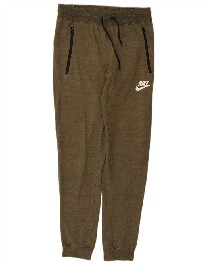 Calça de treino masculina Nike joggers pequeno algodão cáqui