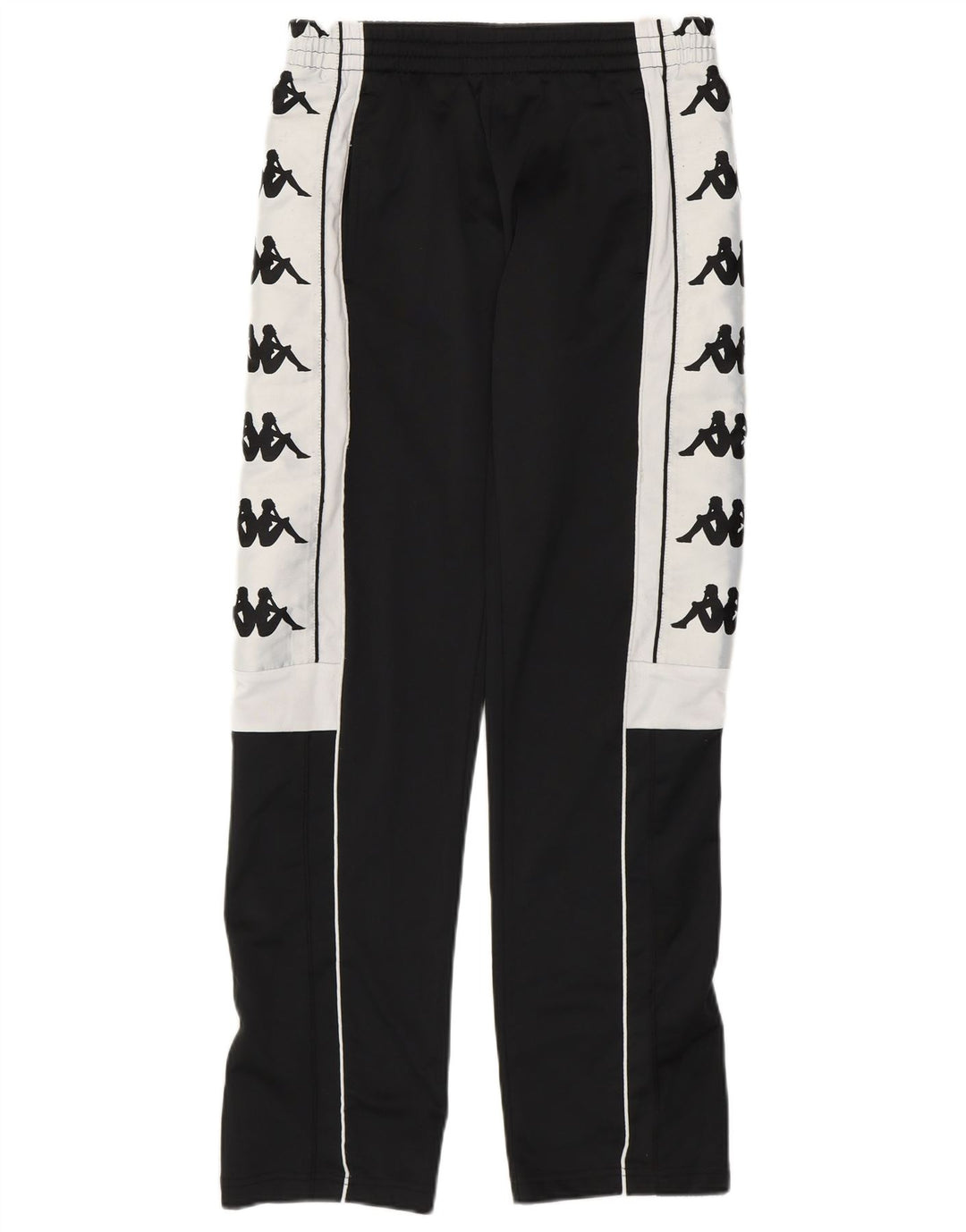 Kappa Mens Graphic Calças de treino pequeno poliéster preto