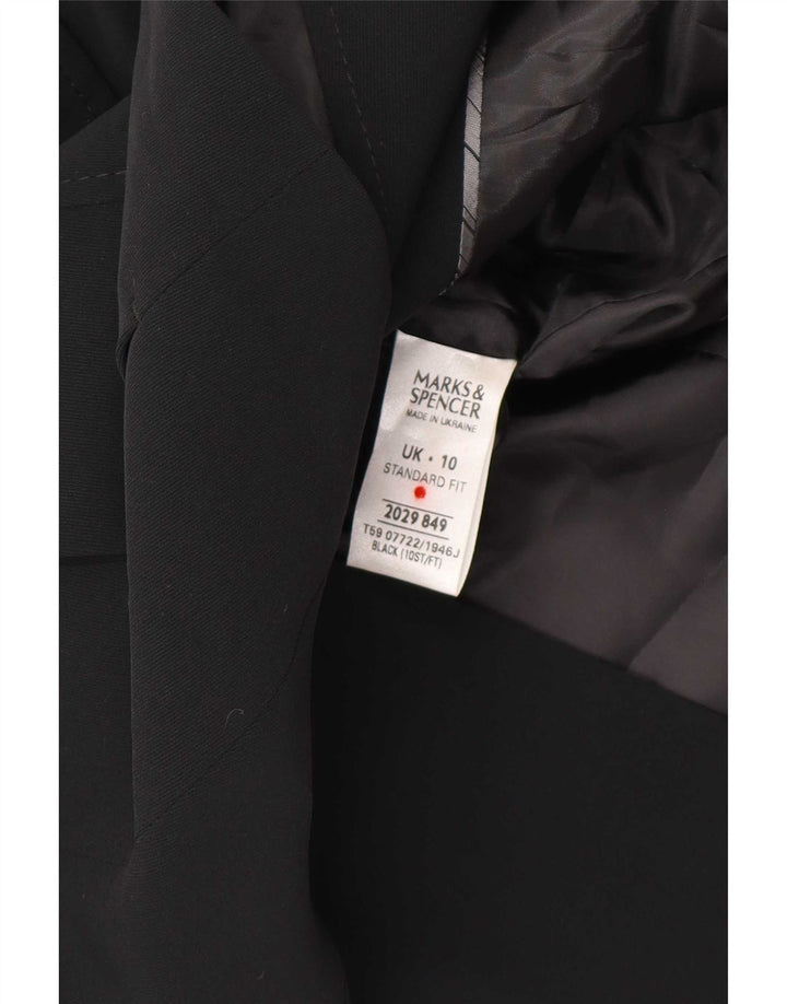 Jaqueta blazer feminina Marks & Spencer com peito duplo Reino Unido 10 pequena preta