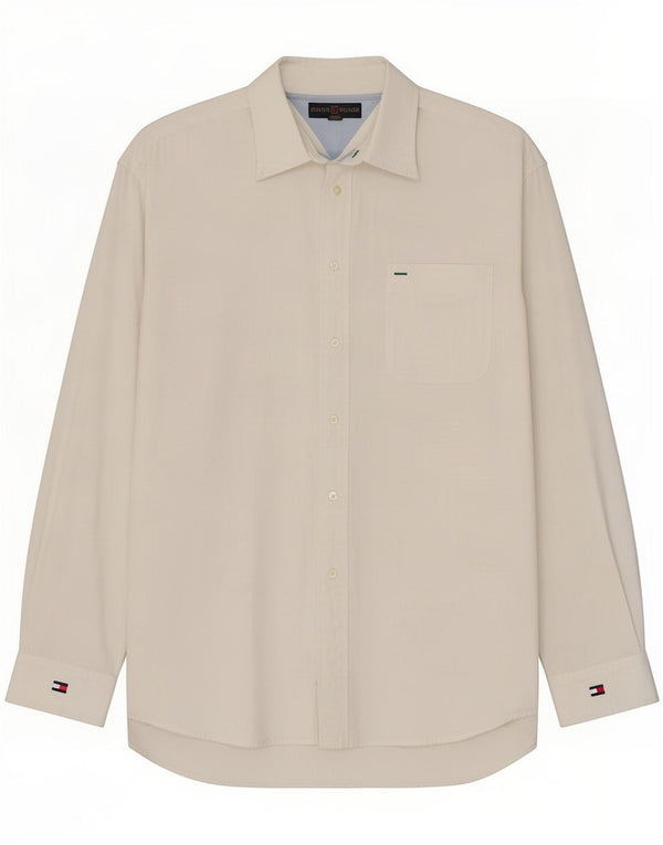 Camisa masculina Tommy Hilfiger grande algodão branco