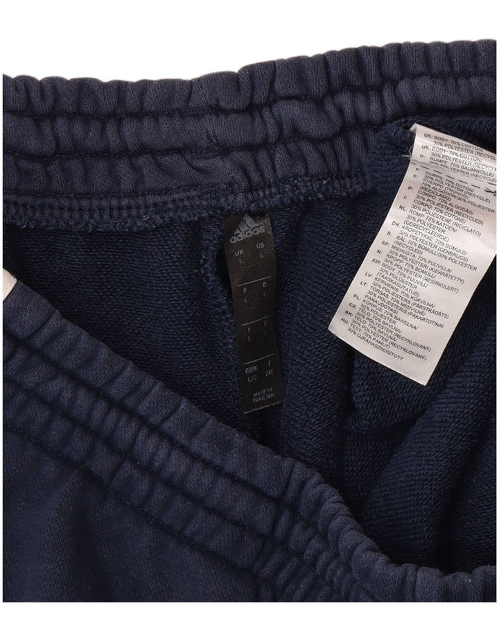Shorts esportivos masculinos Adidas grandes algodão azul marinho