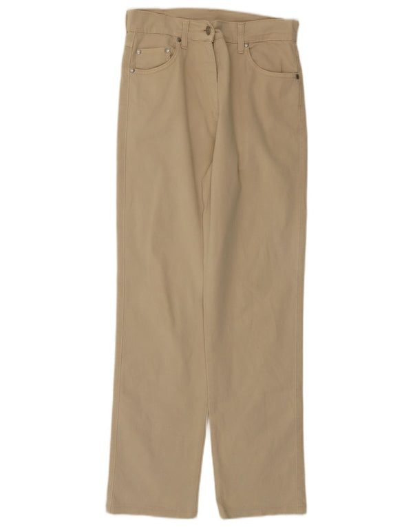 Calça casual feminina vintage de cintura alta IT 46 grande W28 L29 algodão bege