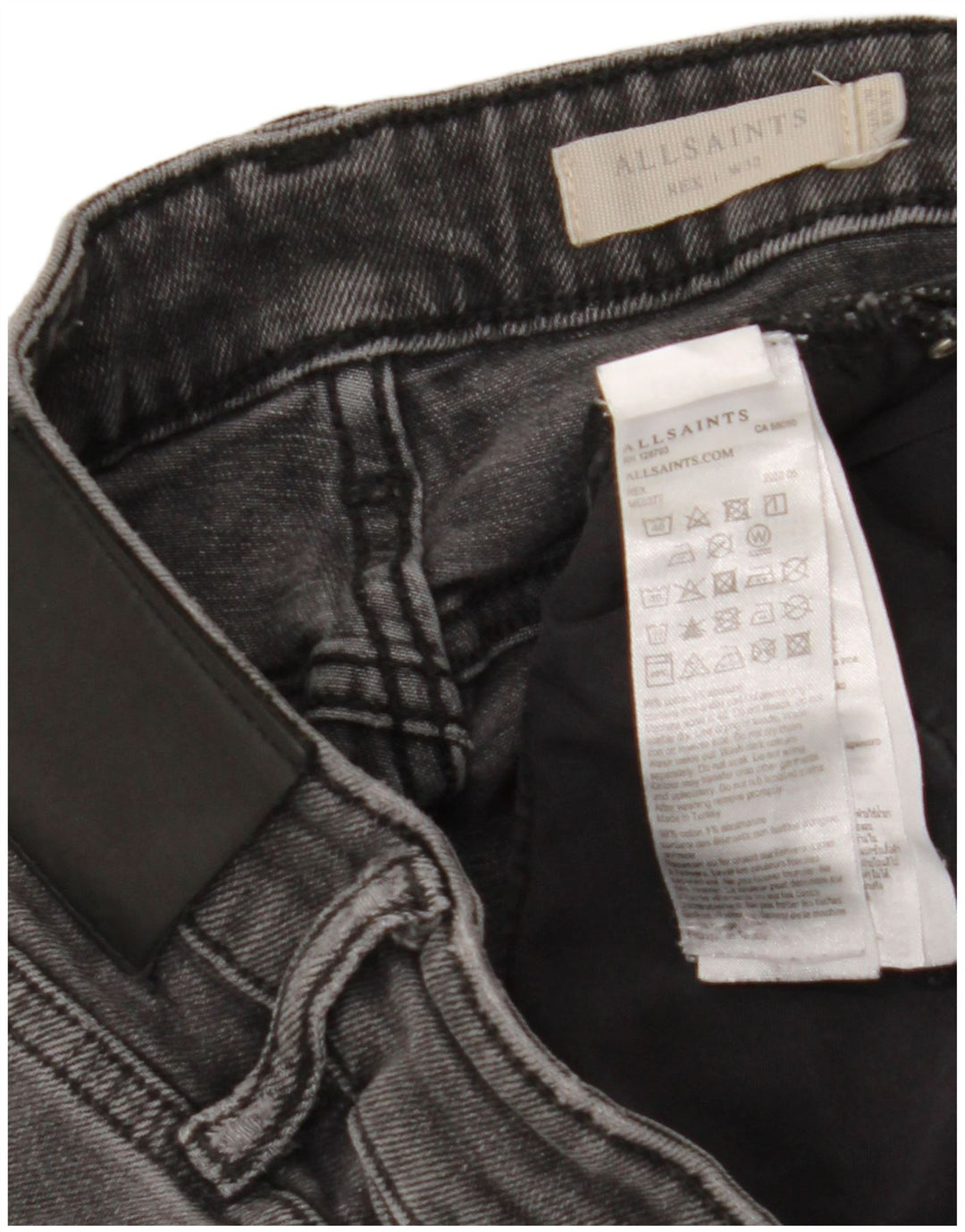 ALL SAINTS Mens Rex Slim Jeans W32 L30 Algodão Cinza