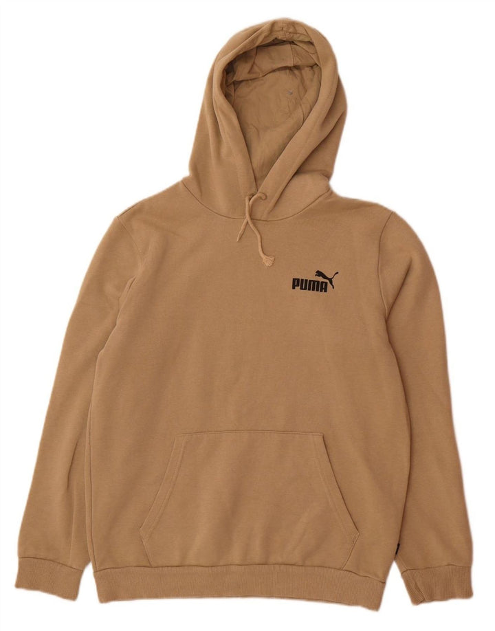 PUMA Mens Hoodie Jumper Pequeno Algodão Bege