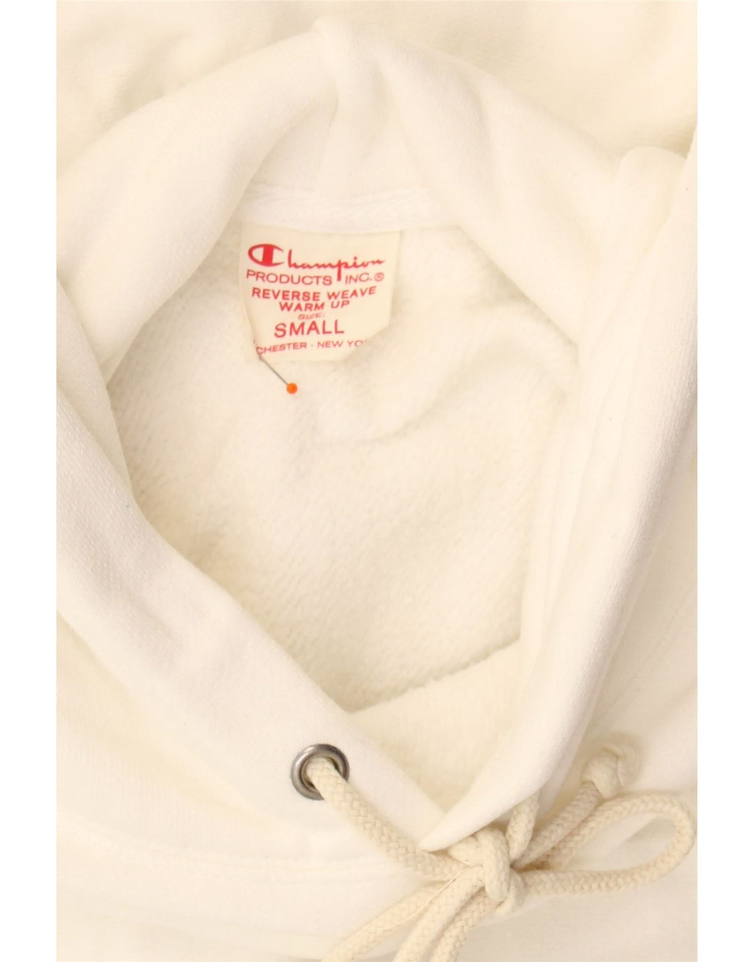 CHAMPION Mens Hoodie Jumper Small White Cotton Vintage Champion and Second-Hand Champion from Messina Hembry 