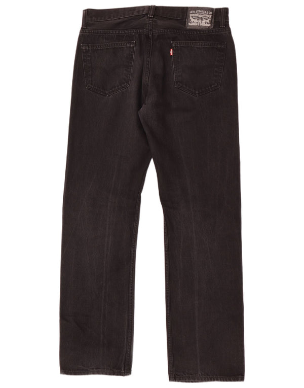 Calça jeans reta masculina Levi's W34 L34 algodão preto