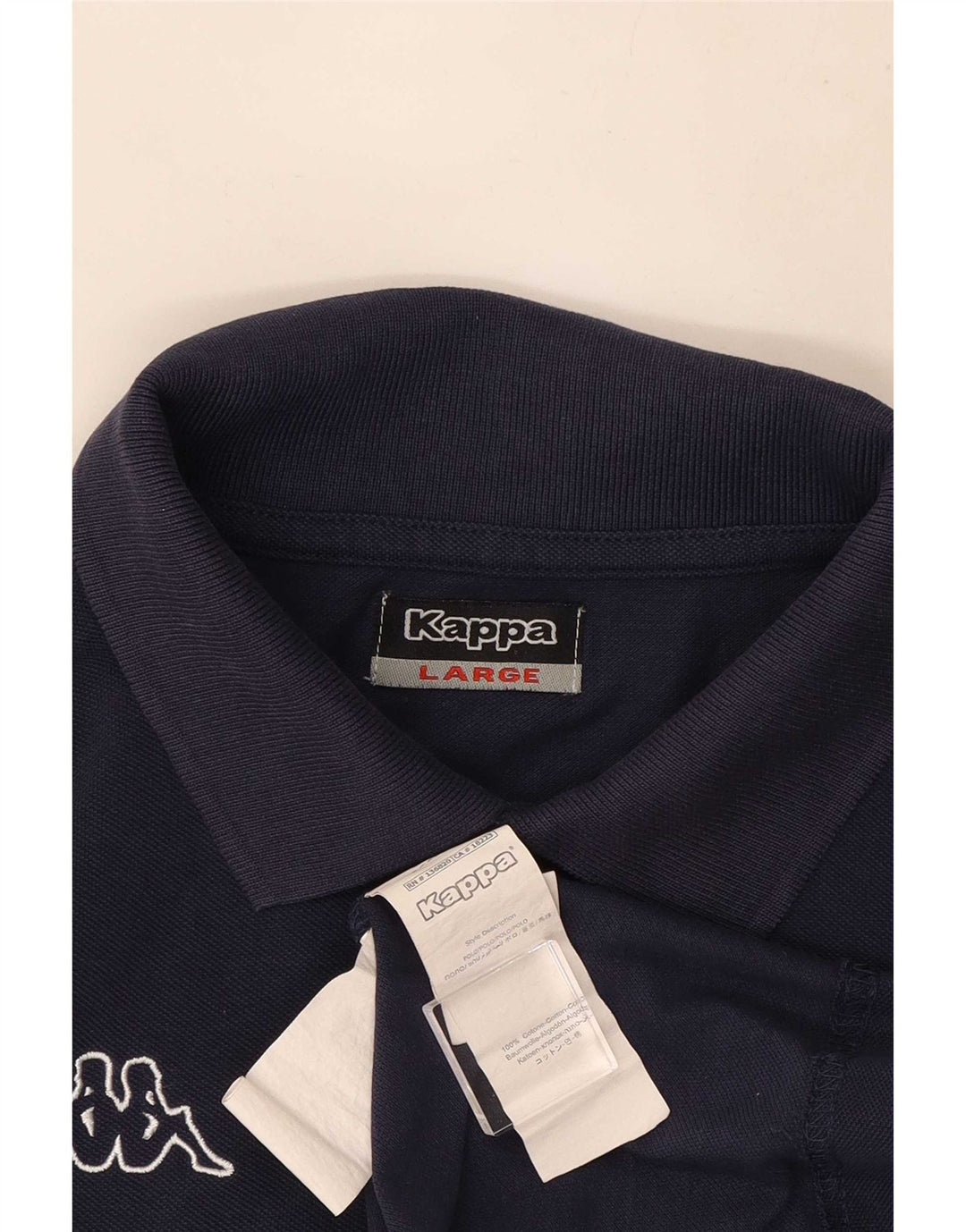 Camisa pólo gráfica masculina Kappa grande algodão azul marinho
