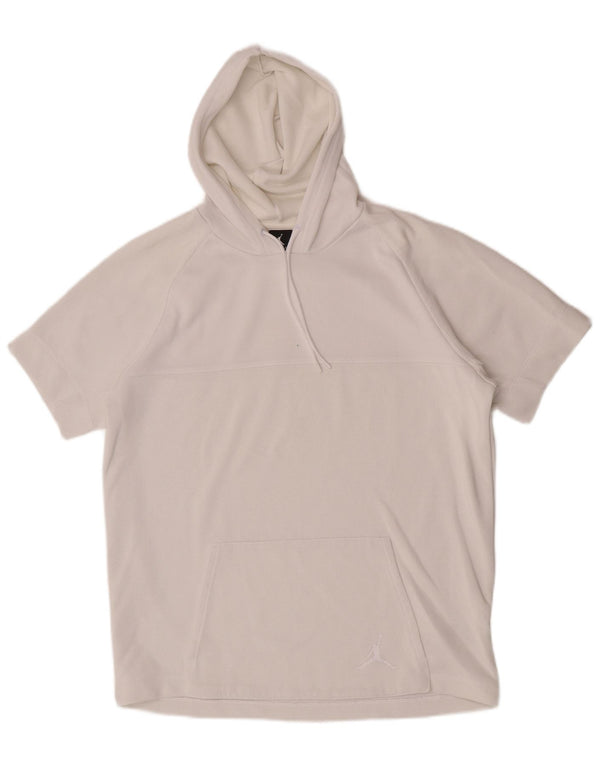 Camiseta Jordan masculina com capuz Top médio algodão branco