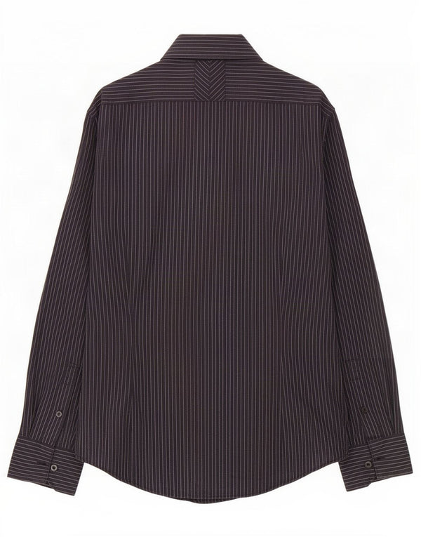 Camisa masculina Guess pequena listrada preta de algodão