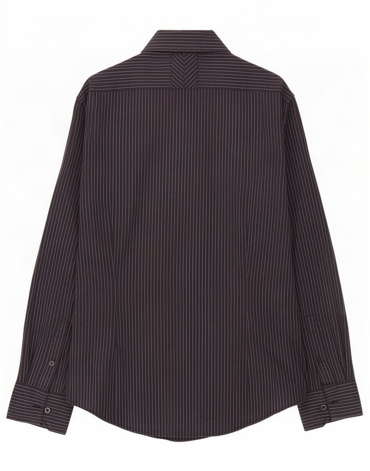 Camisa masculina Guess pequena listrada preta de algodão
