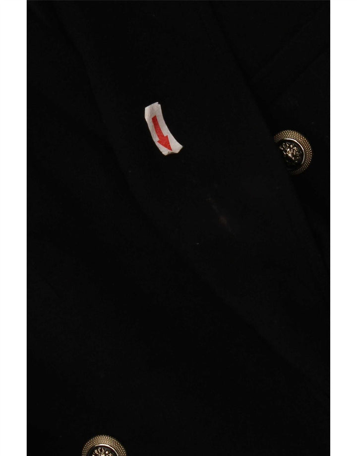 Jaqueta blazer feminina Zara com peito duplo Reino Unido 12 poliéster preto médio