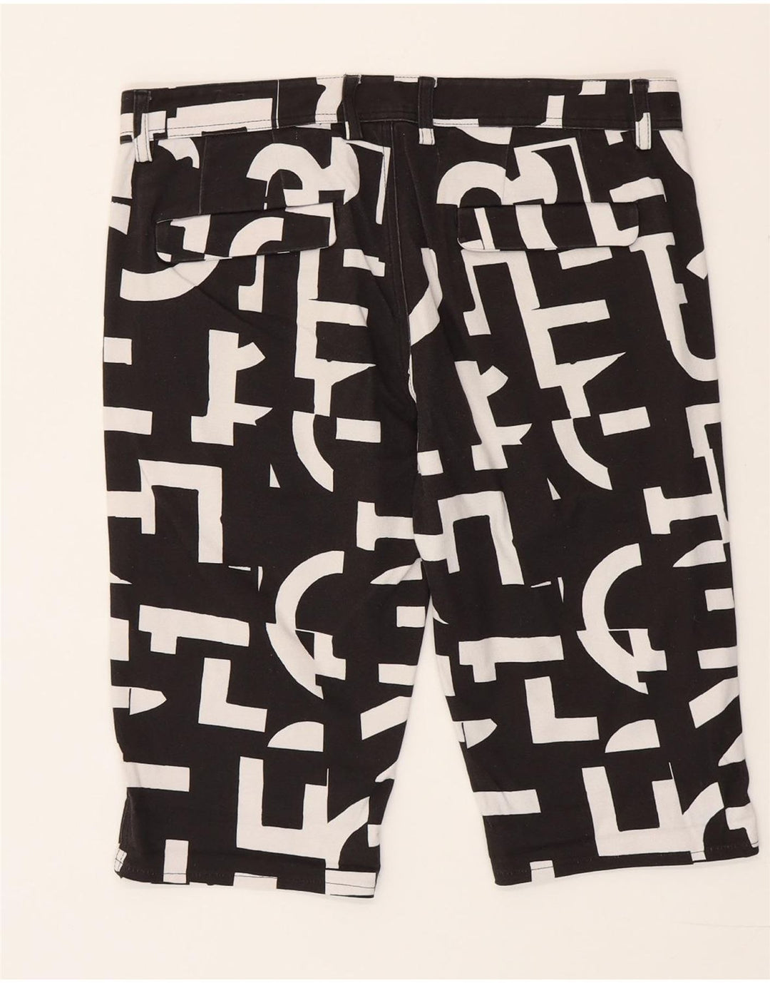 Bermuda masculina Iceberg IT 48 médio W32 algodão geométrico preto