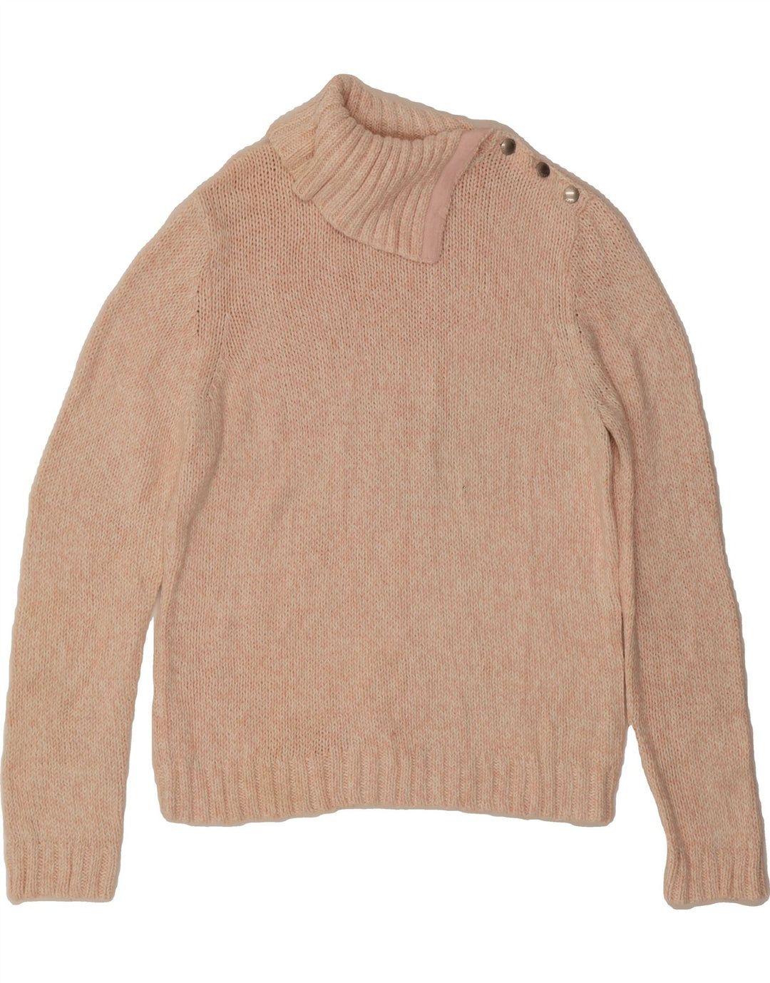 CHAPS Womens Shawl Neck Jumper Sweater UK 14 Large Pink Flecked Cotton Vintage Chaps and Second-Hand Chaps from Messina Hembry 