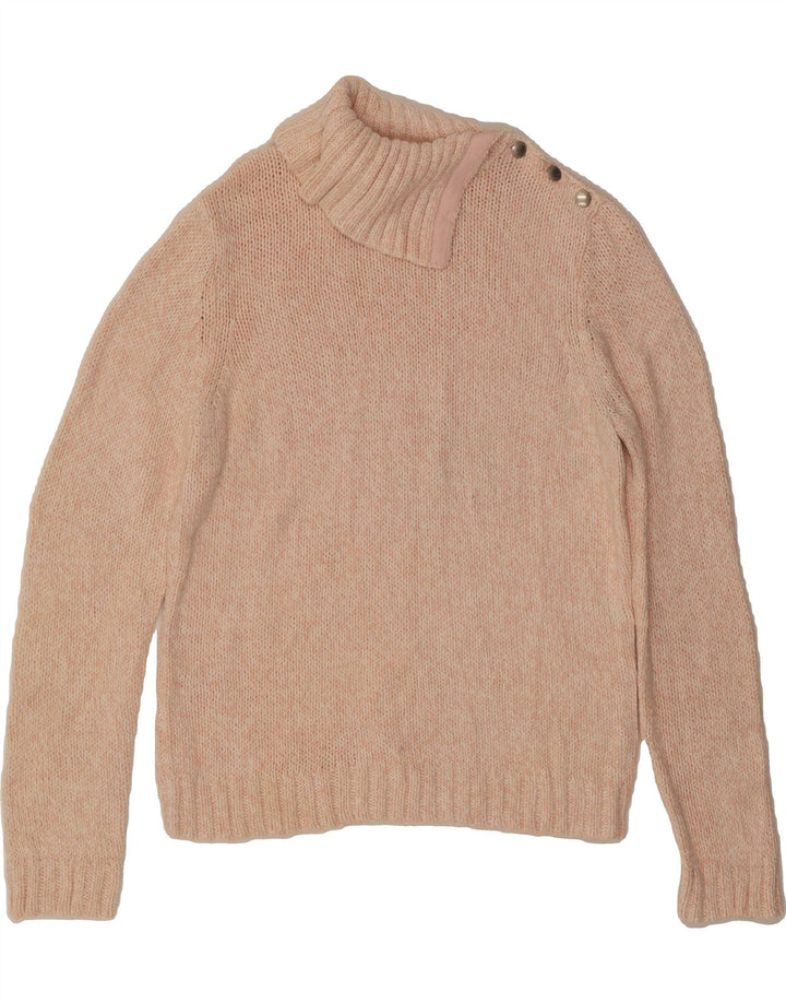 CHAPS Womens Shawl Neck Jumper Sweater UK 14 Large Pink Flecked Cotton Vintage Chaps and Second-Hand Chaps from Messina Hembry 
