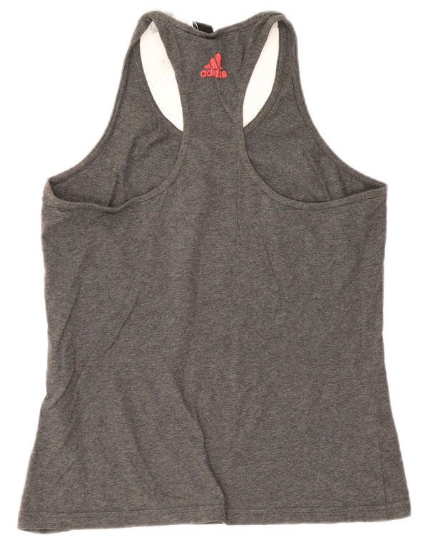 Adidas Womens Graphic Vest Top UK 12/14 Médio Cinza Algodão