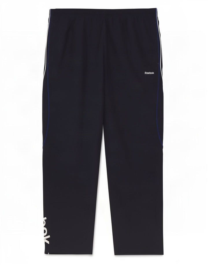 Calça de treino masculina Reebok Graphic grande poliéster azul marinho