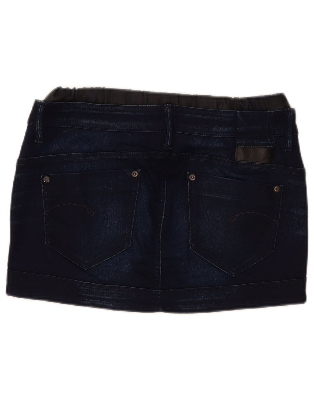 Mini saia jeans feminina G-Star W28 azul marinho médio