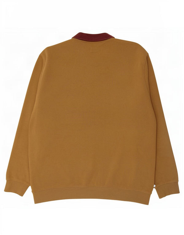 Vans masculino polo pescoço moletom jumper 2XL cáqui colorblock algodão