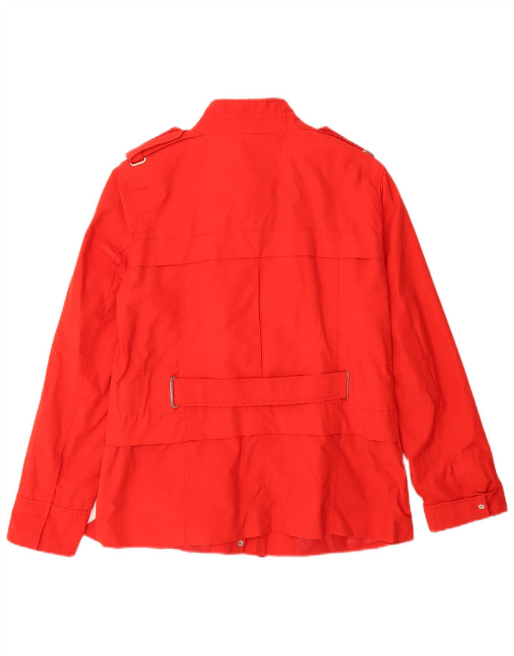 Jaqueta utilitária militar feminina Zara Reino Unido 14 grande algodão vermelho